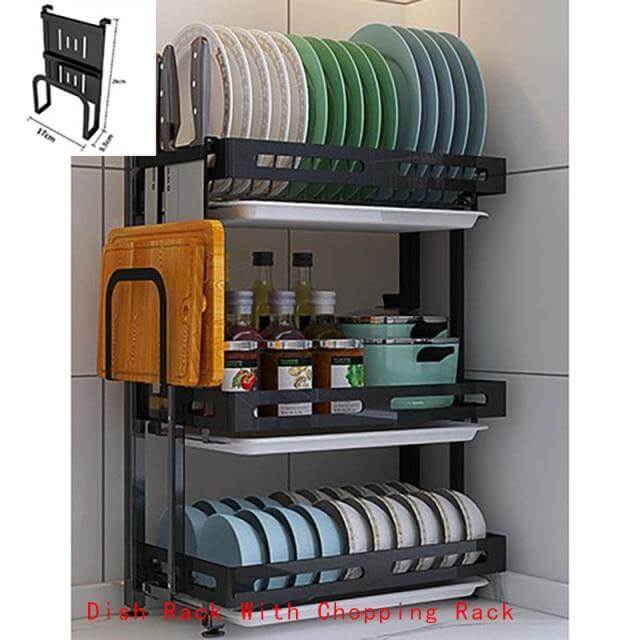 Foldable Stainless Steel Kitchen Dish Drainer Rack - MaviGadget