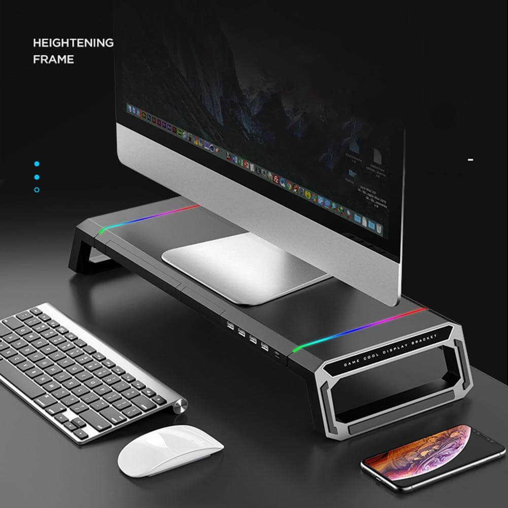 4 USB3.0 Hub Universal Computer Stand Riser Data Transfer Desk Organizer - MaviGadget