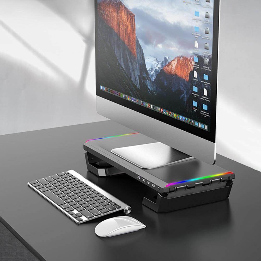 4 USB3.0 Hub Universal Computer Stand Riser Data Transfer Desk Organizer - MaviGadget