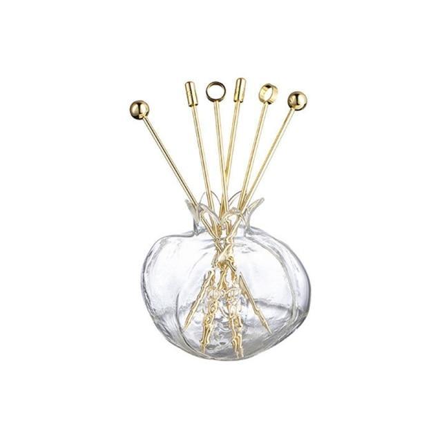 Elegant Stainless Steel Fruit Fork Jar - MaviGadget