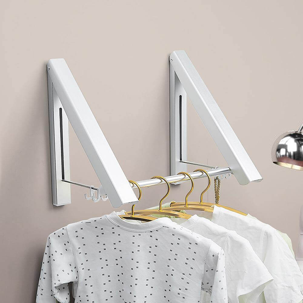 Wall Mounted Retractable Folding Clothes Rack - MaviGadget