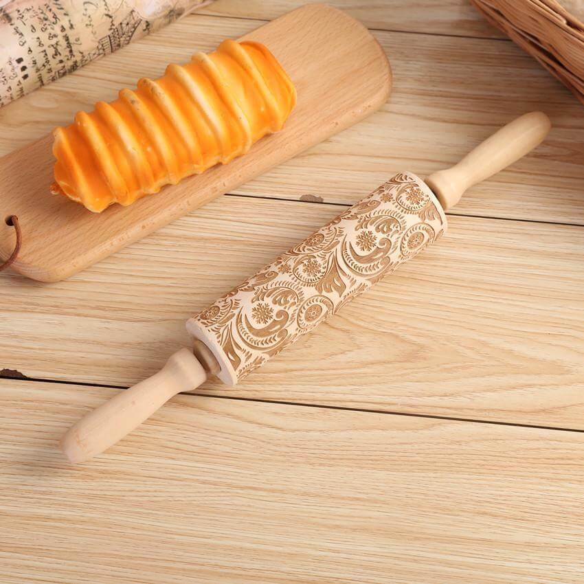 Snowflake Wooden Baking Cookies Roller - MaviGadget