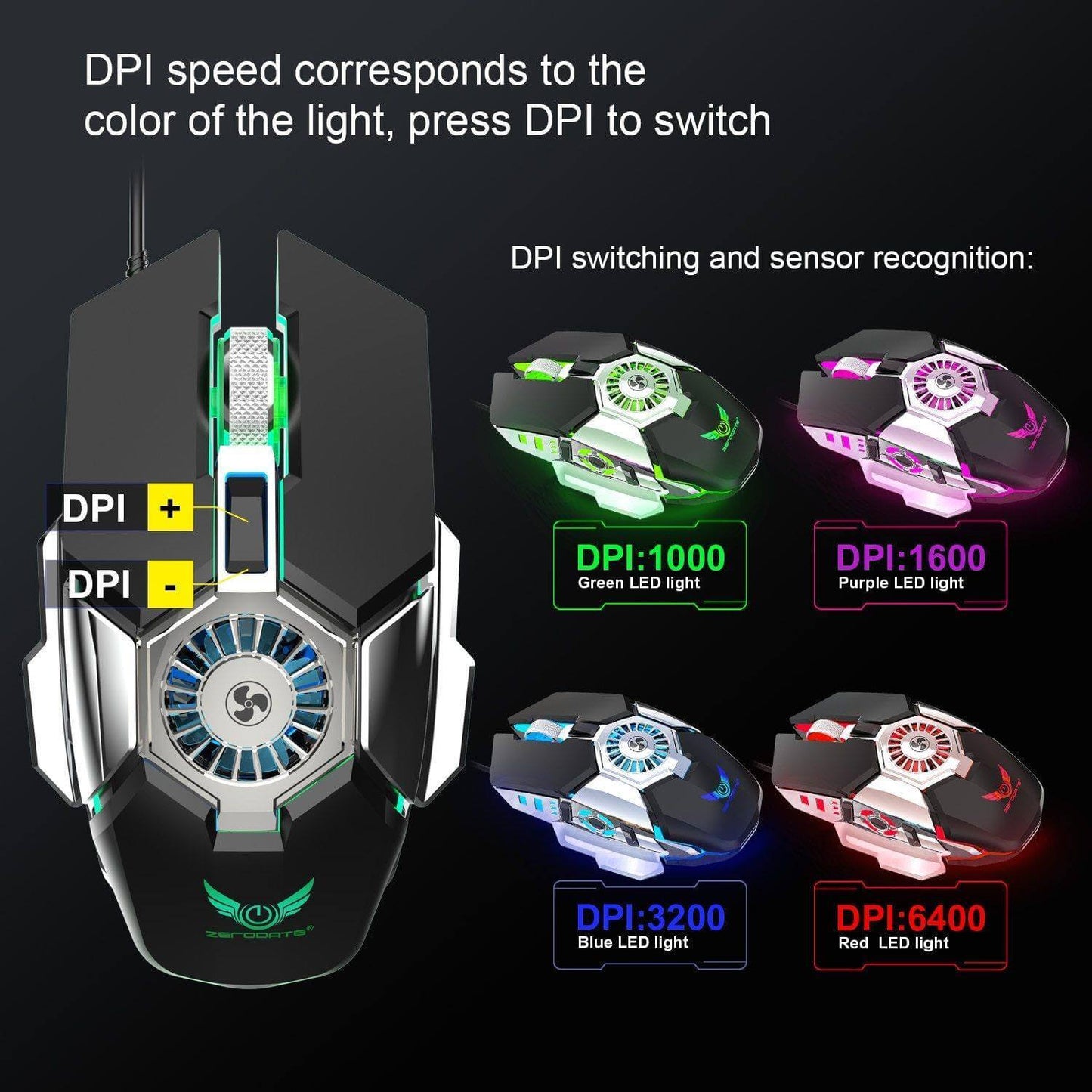 Cooling USB Fan Gaming Mouse - MaviGadget