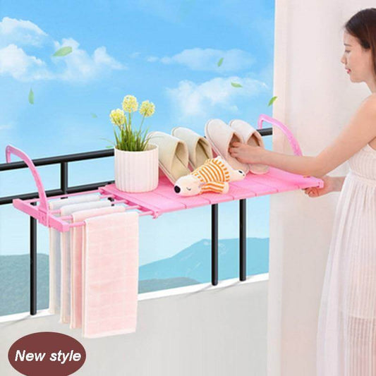 Balcony Foldable Clothes Hanging Drying Rack Organizer - MaviGadget