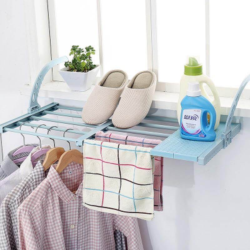 Balcony Foldable Clothes Hanging Drying Rack Organizer - MaviGadget
