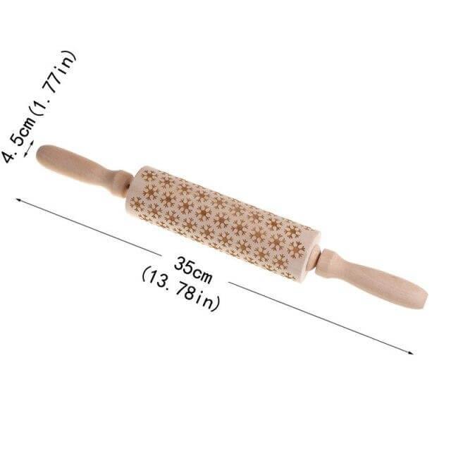 Snowflake Wooden Baking Cookies Roller - MaviGadget