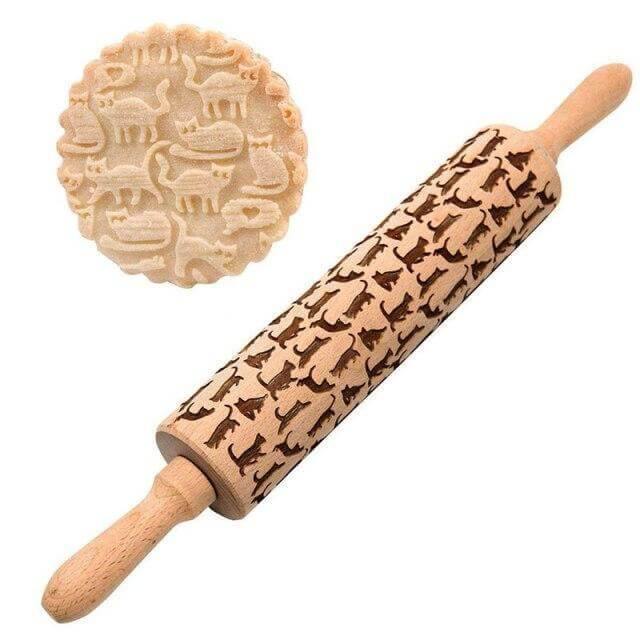 Snowflake Wooden Baking Cookies Roller - MaviGadget