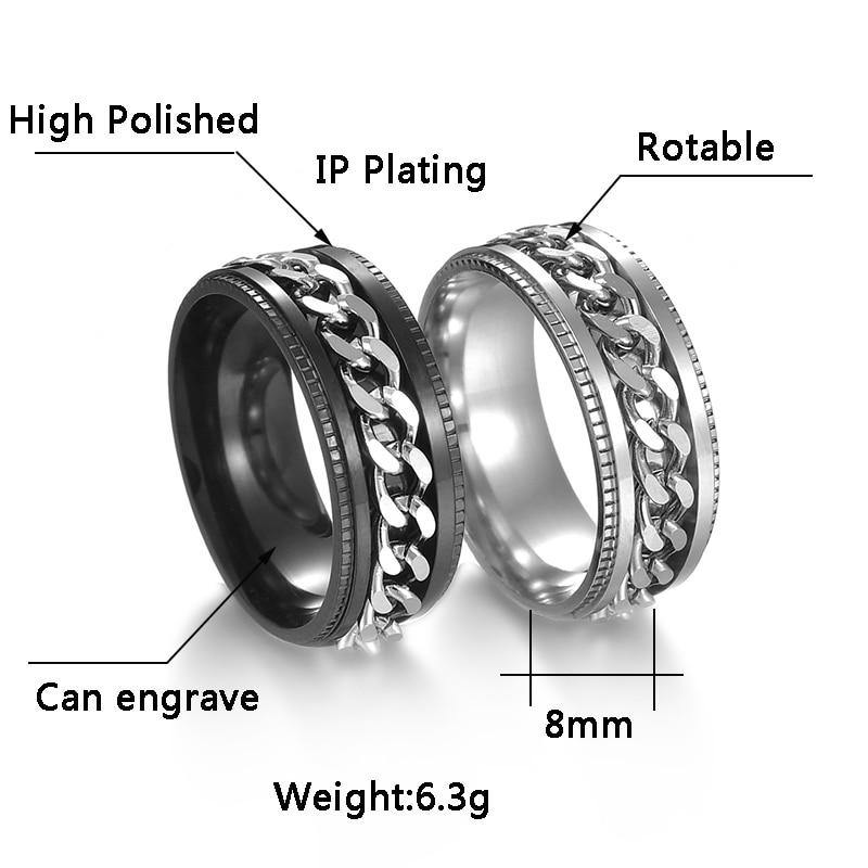 Cool Stainless Steel Rotating Ring - MaviGadget