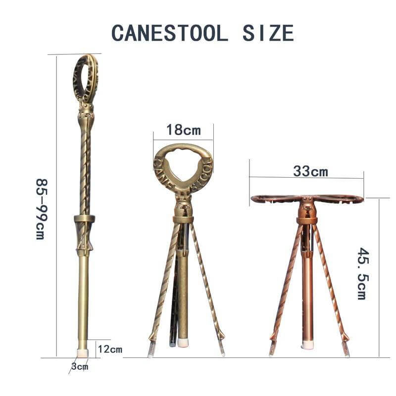 Outdoor Folding Two-in-one Walking Stick Stool - MaviGadget
