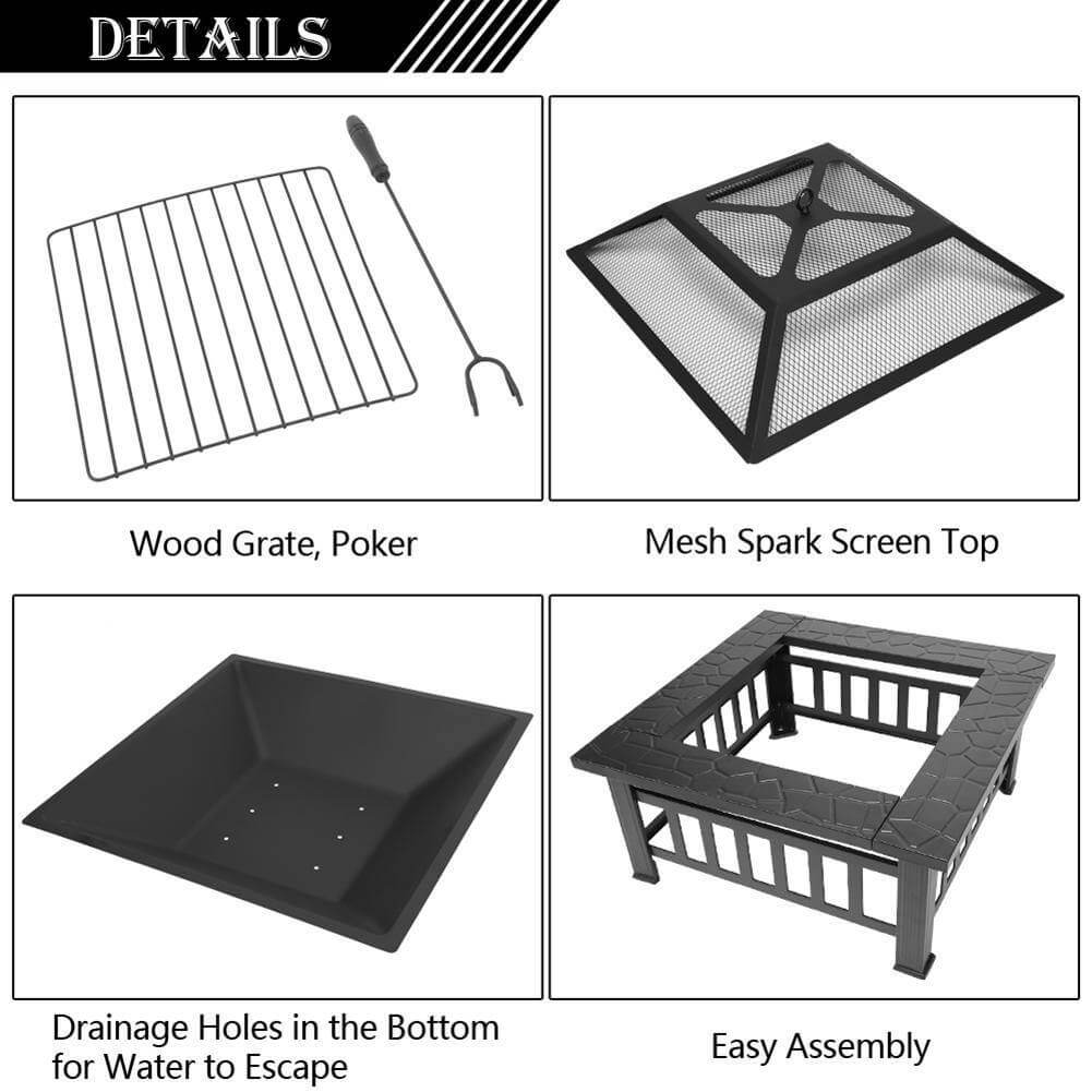 Portable Backyard Fire Pit Table - MaviGadget