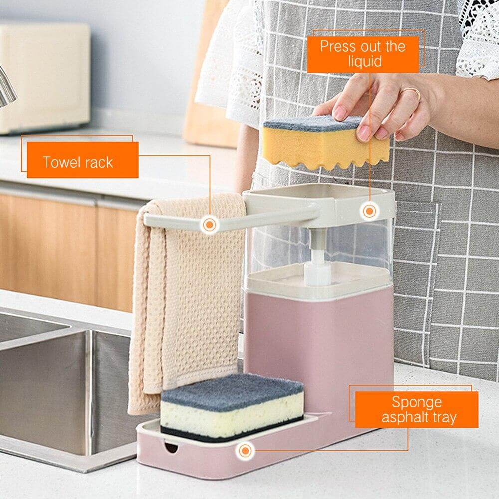 3in1 Multifunctional Cleaning Soap Holder Drainboard Storage - MaviGadget