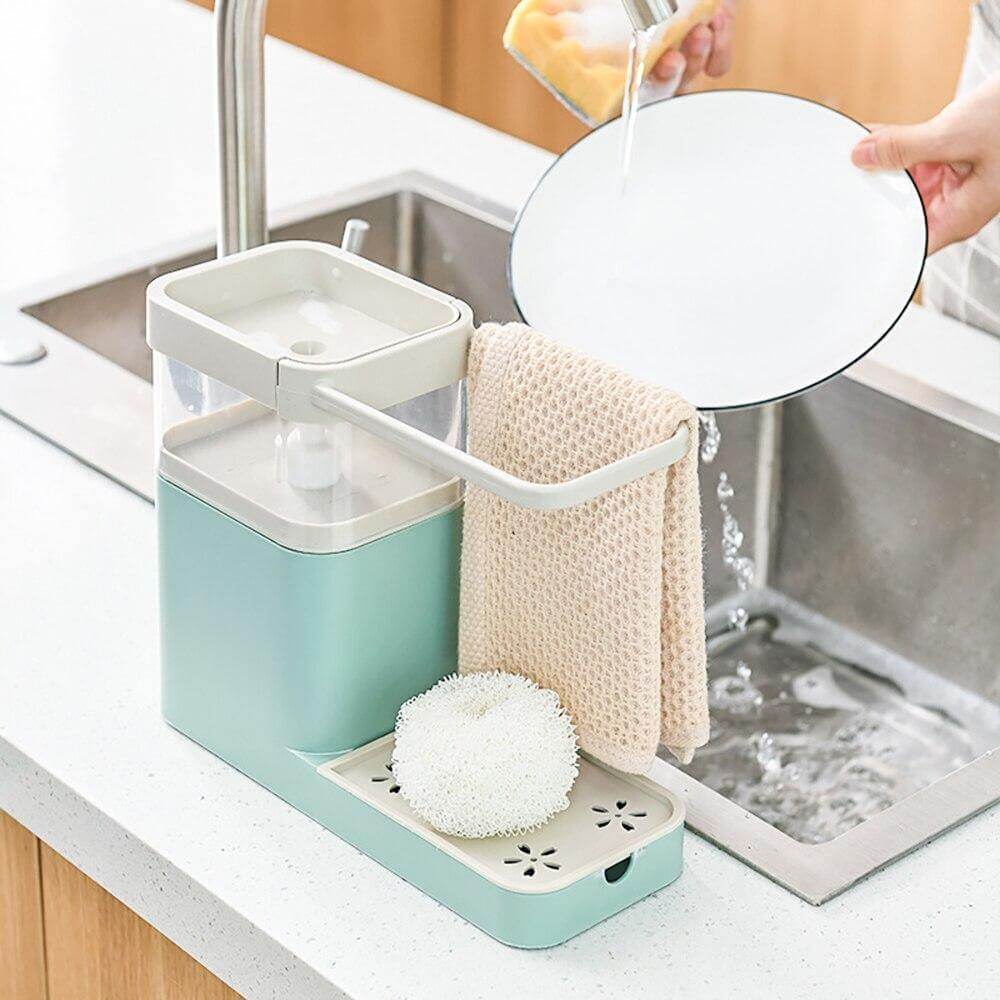 3in1 Multifunctional Cleaning Soap Holder Drainboard Storage - MaviGadget