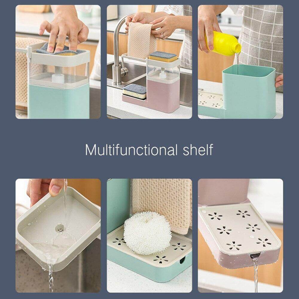 3in1 Multifunctional Cleaning Soap Holder Drainboard Storage - MaviGadget