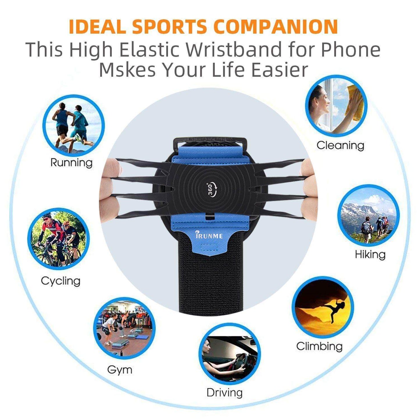 Rotating Sports Phone Holder Wristband - MaviGadget