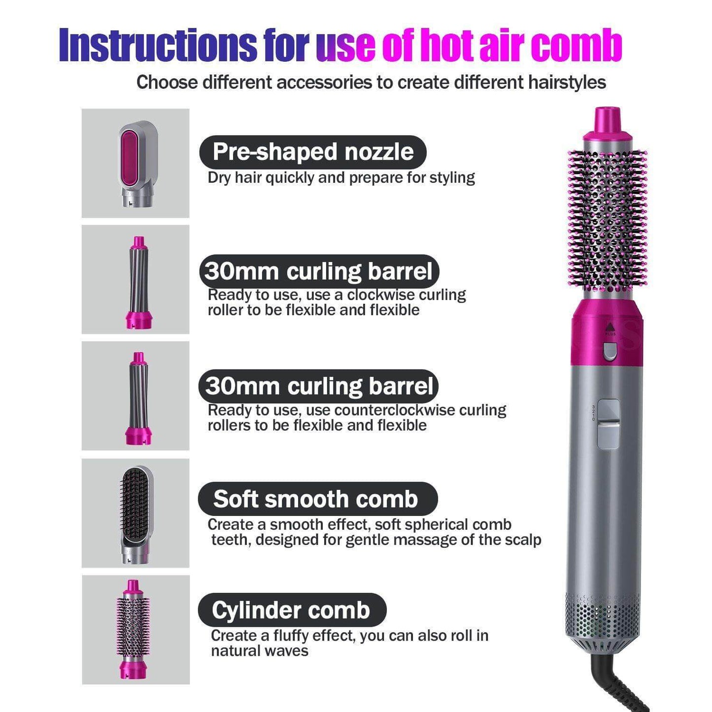 5in1 Negative Ion Hair Straightener Curler - MaviGadget