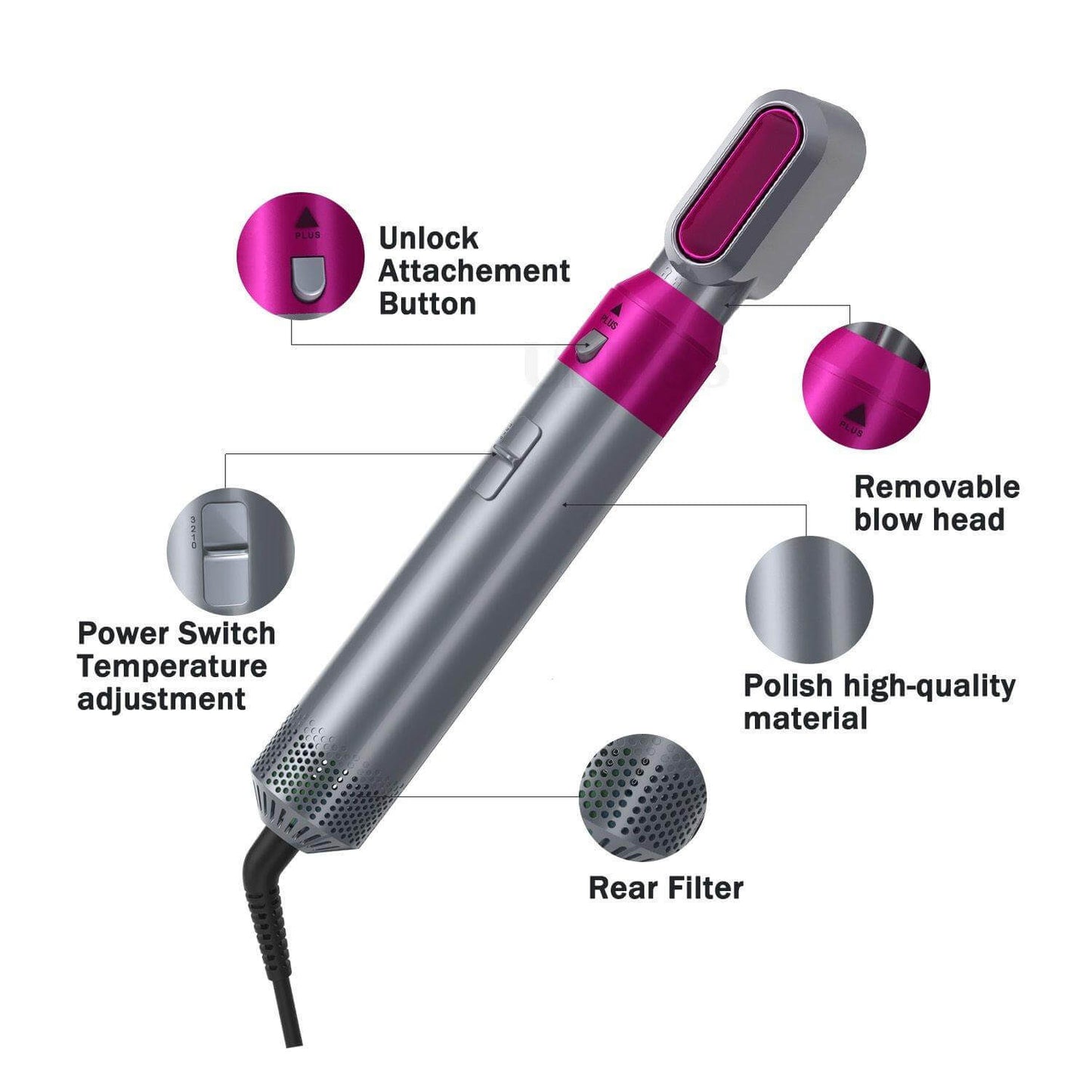 5in1 Negative Ion Hair Straightener Curler - MaviGadget