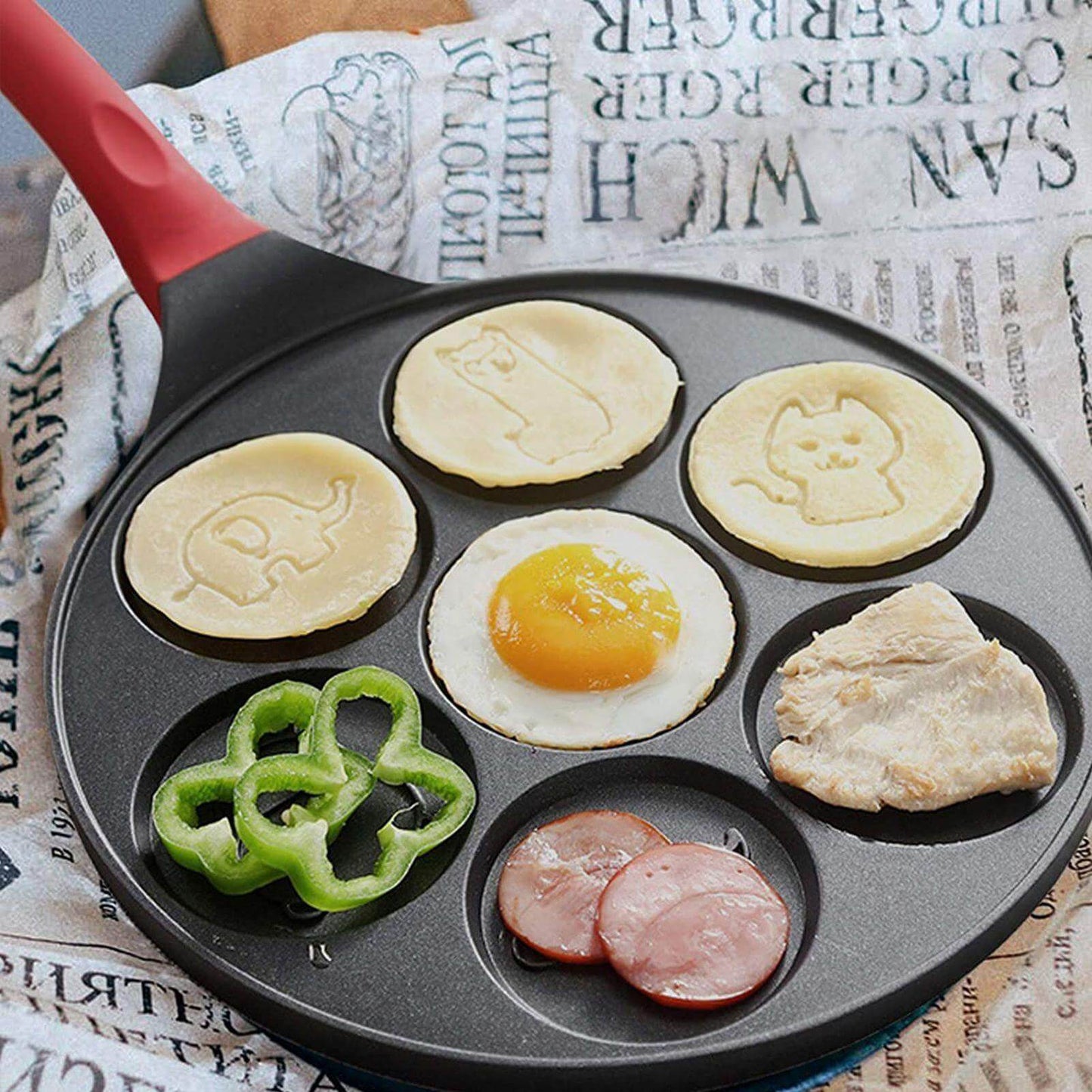 7-Shape Cartoon Animals Heavy-duty Pancake Pan - MaviGadget