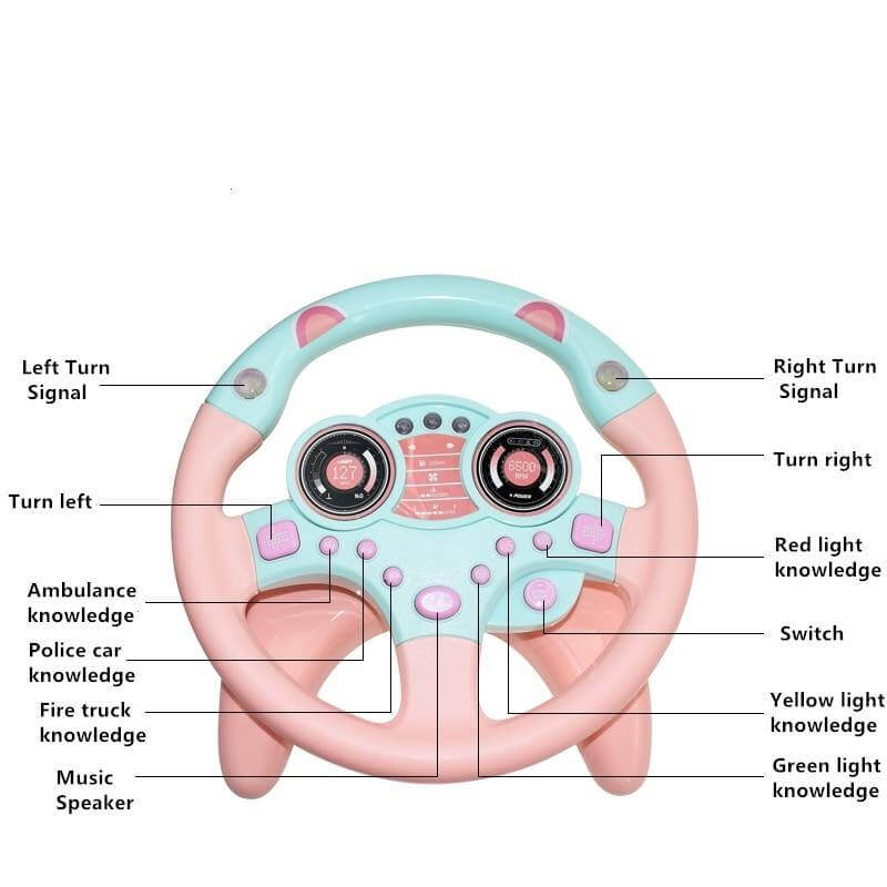 Electric Educational Car Simulation Steering Wheel Toy - MaviGadget