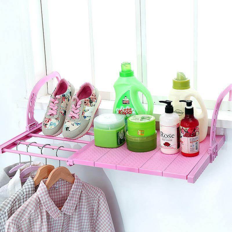 Balcony Foldable Clothes Hanging Drying Rack Organizer - MaviGadget