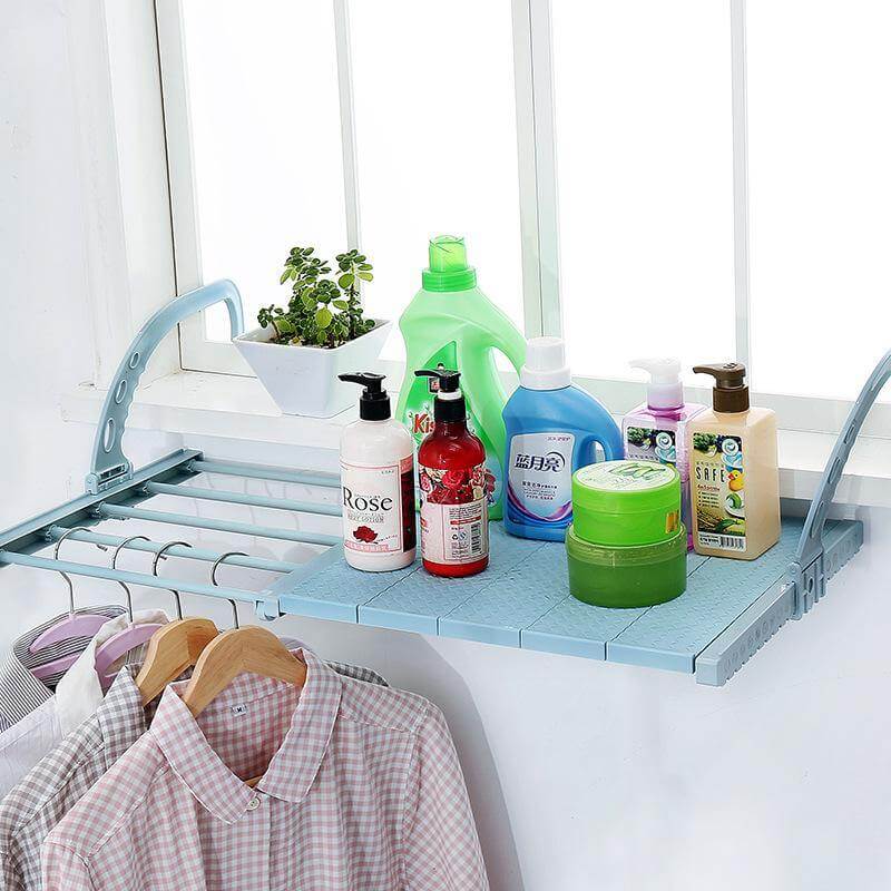 Balcony Foldable Clothes Hanging Drying Rack Organizer - MaviGadget
