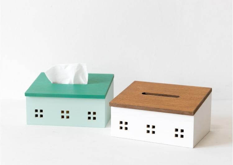 Wooden Nordic House Tissue Box - MaviGadget