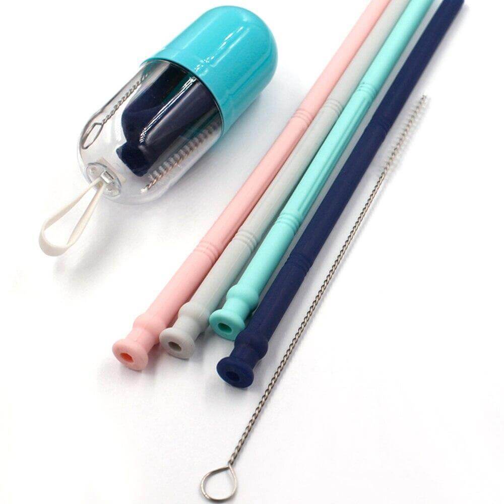 Foldable Reusable Silicone Straw - MaviGadget