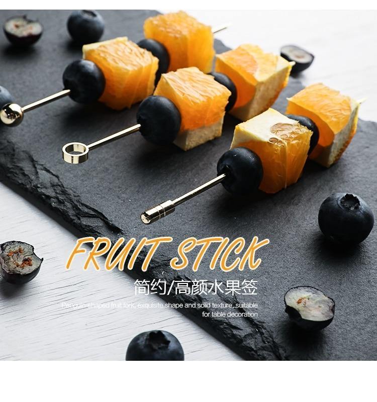 Elegant Stainless Steel Fruit Fork Jar - MaviGadget