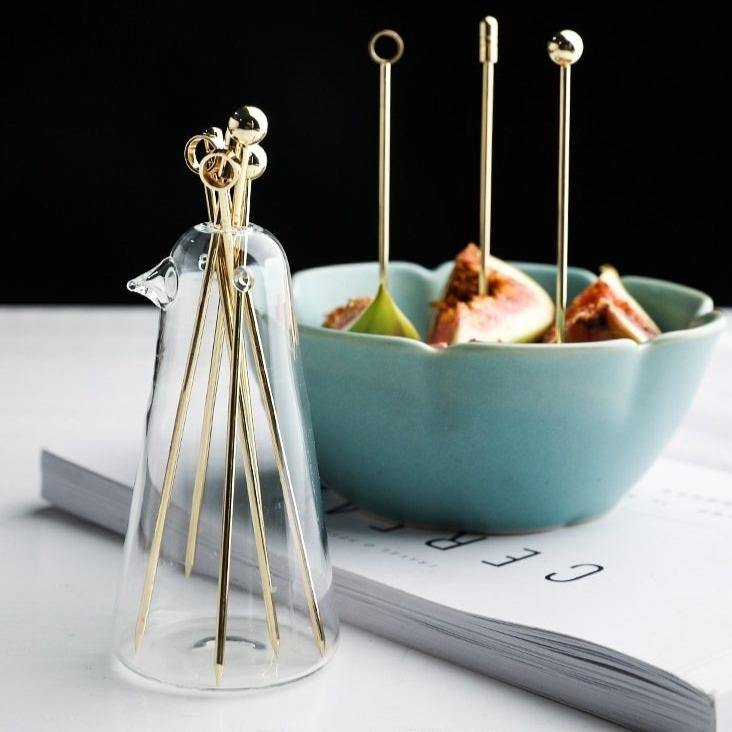 Elegant Stainless Steel Fruit Fork Jar - MaviGadget