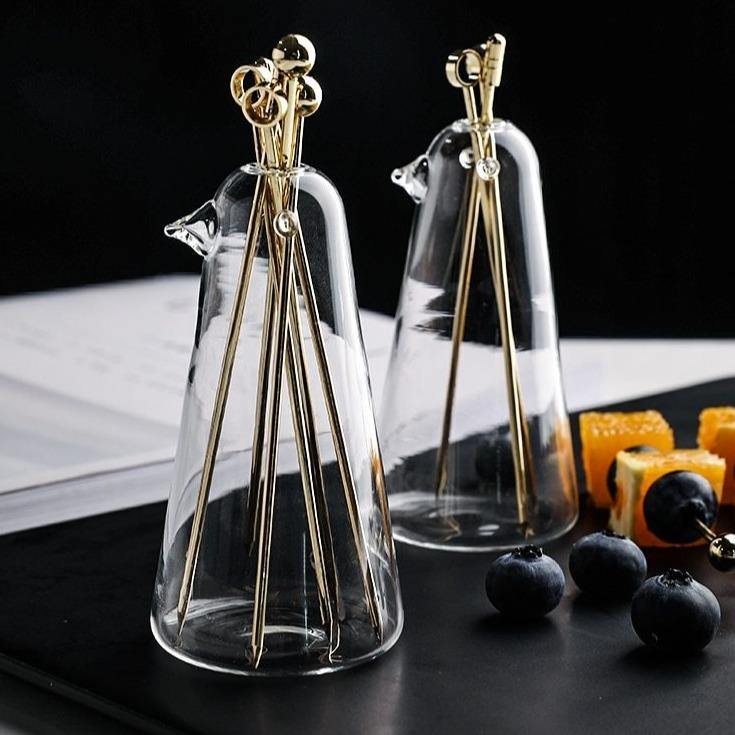 Elegant Stainless Steel Fruit Fork Jar - MaviGadget