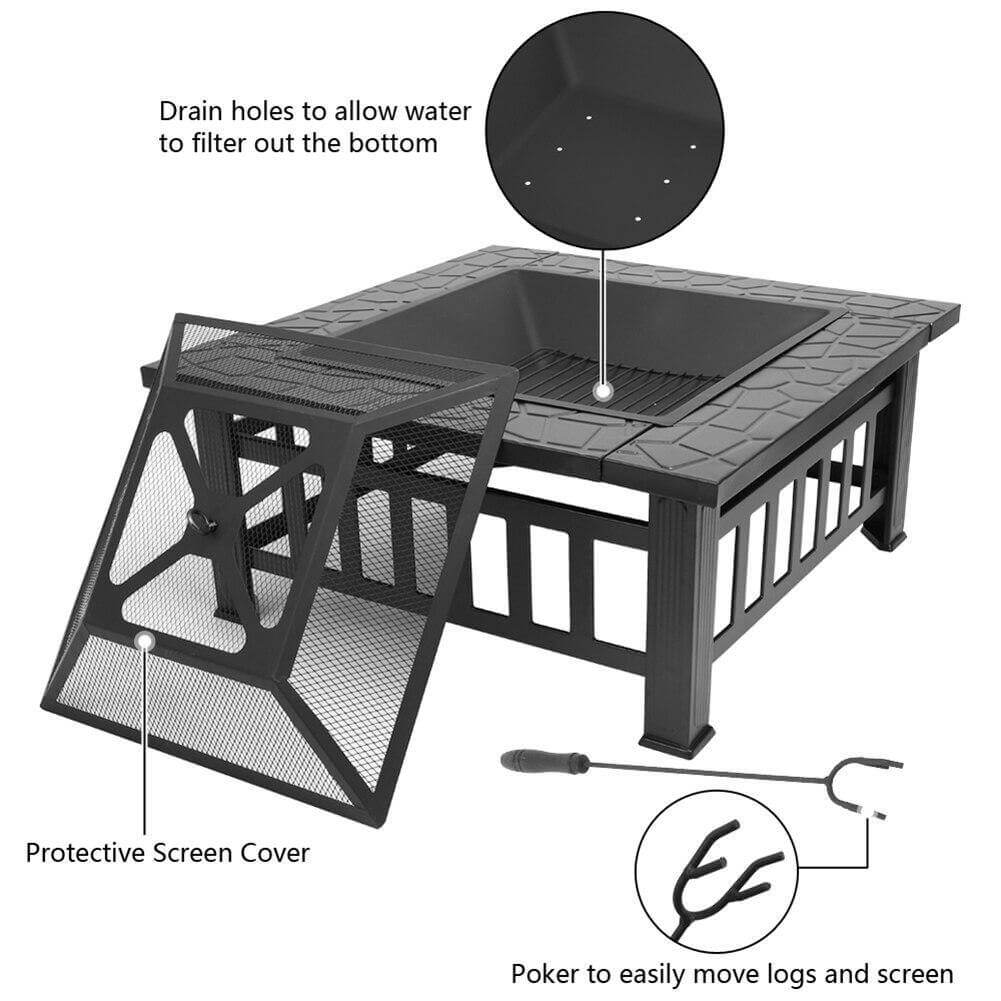 Portable Backyard Fire Pit Table - MaviGadget