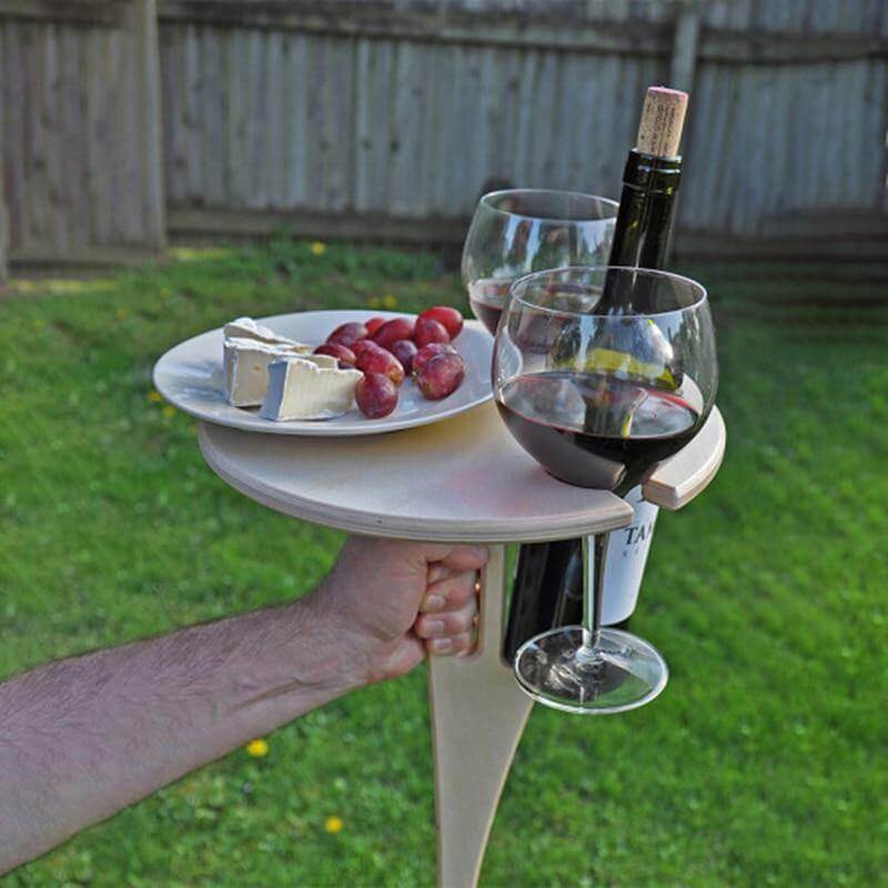 Outdoor Foldable Wood Wine Table - MaviGadget