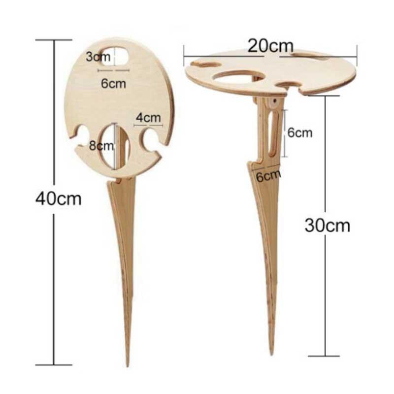 Outdoor Foldable Wood Wine Table - MaviGadget