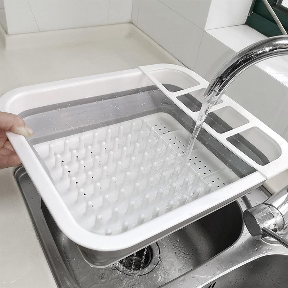 Foldable Kitchen Dish Drying Rack with Drainer - MaviGadget