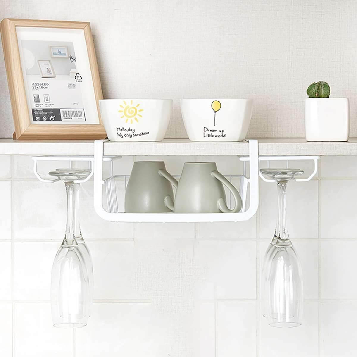 Under Cabinet Glass Holder Rack - MaviGadget