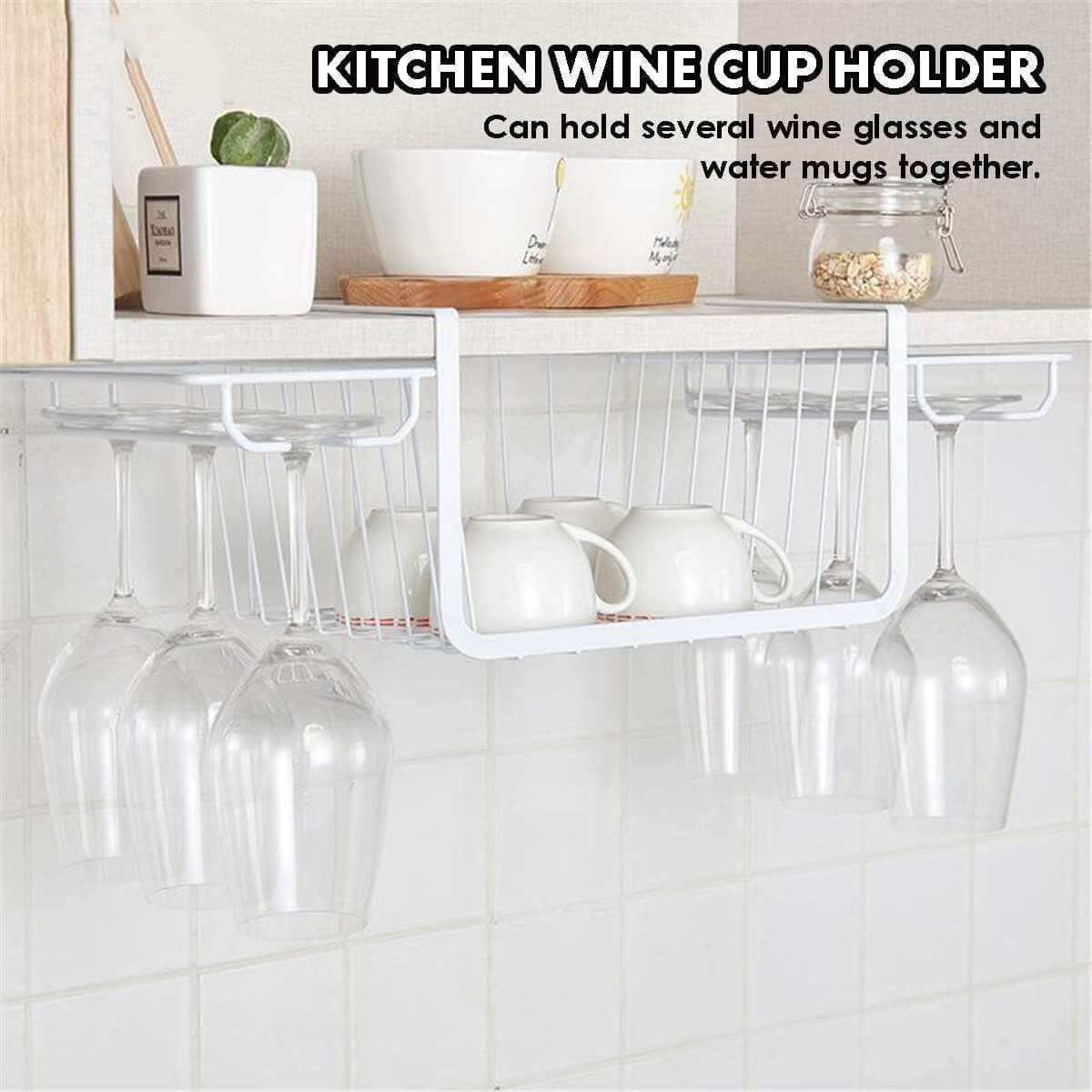 Under Cabinet Glass Holder Rack - MaviGadget