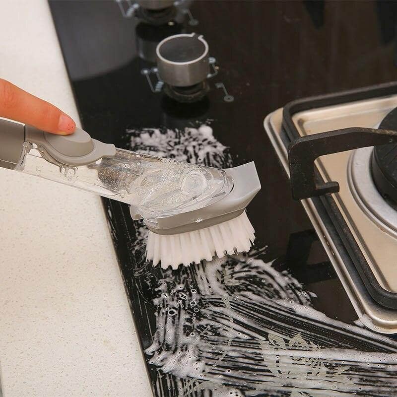 2in1 Liquid Dispenser Dish Washing Brush - MaviGadget