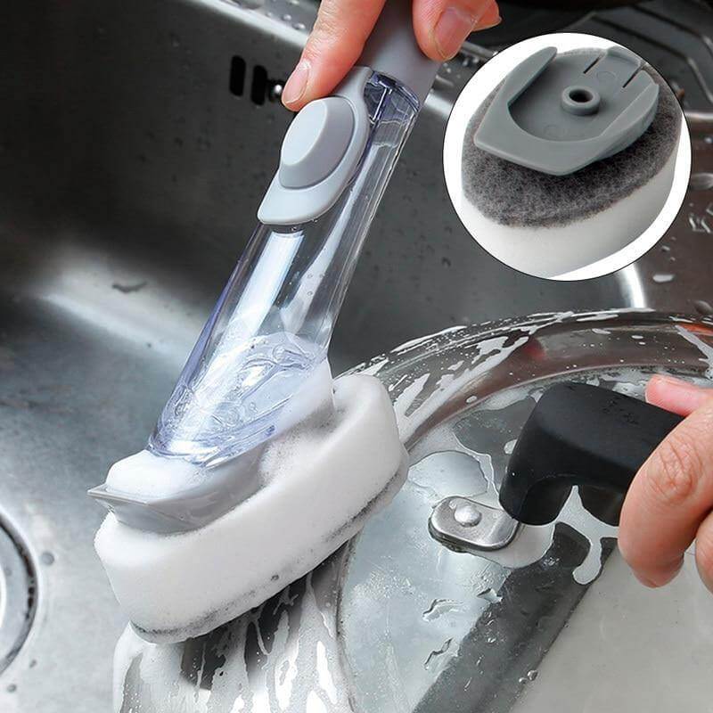 2in1 Liquid Dispenser Dish Washing Brush - MaviGadget