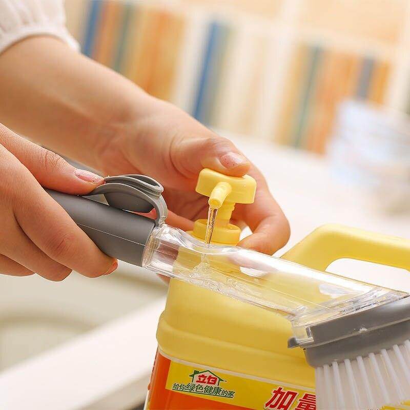 2in1 Liquid Dispenser Dish Washing Brush - MaviGadget
