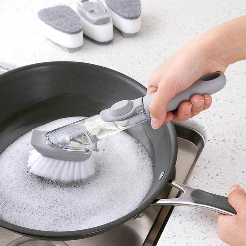 2in1 Liquid Dispenser Dish Washing Brush - MaviGadget
