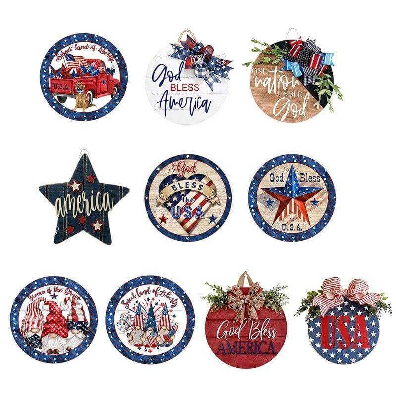 Independence Day Wooden Wall Plaque - MaviGadget