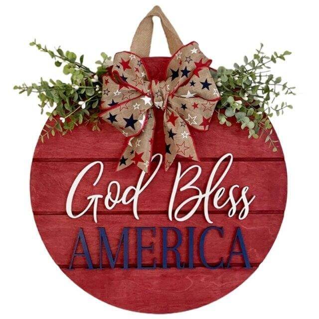 Independence Day Wooden Wall Plaque - MaviGadget