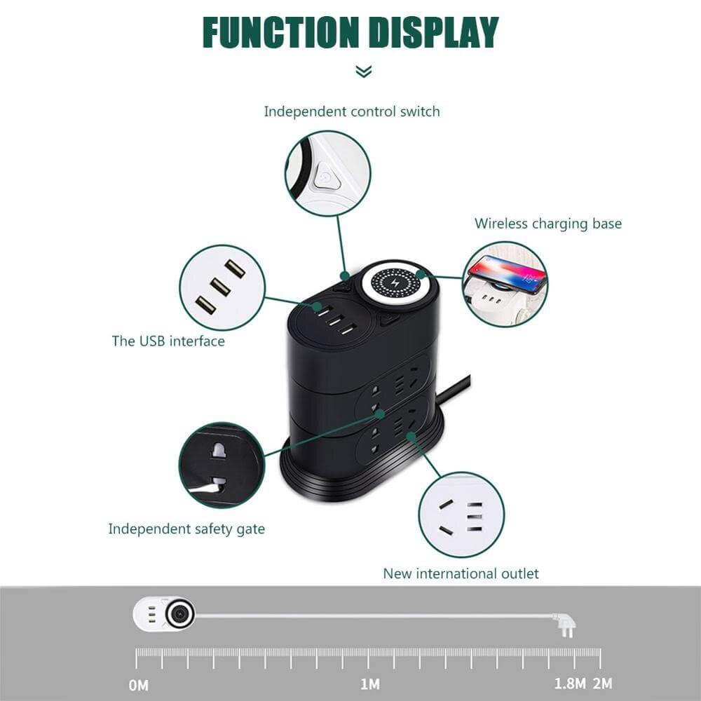 Intelligent Wireless Charging Multifunctional Socket - MaviGadget