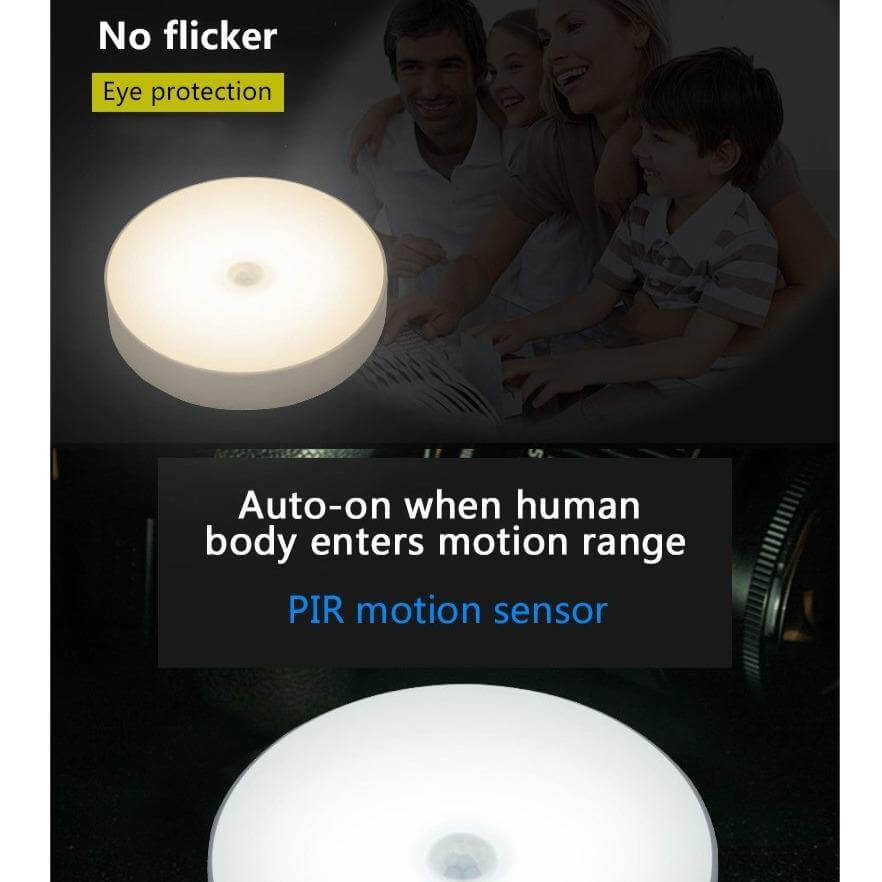 Rechargeable Motion Sensor LED USB Night Light - MaviGadget
