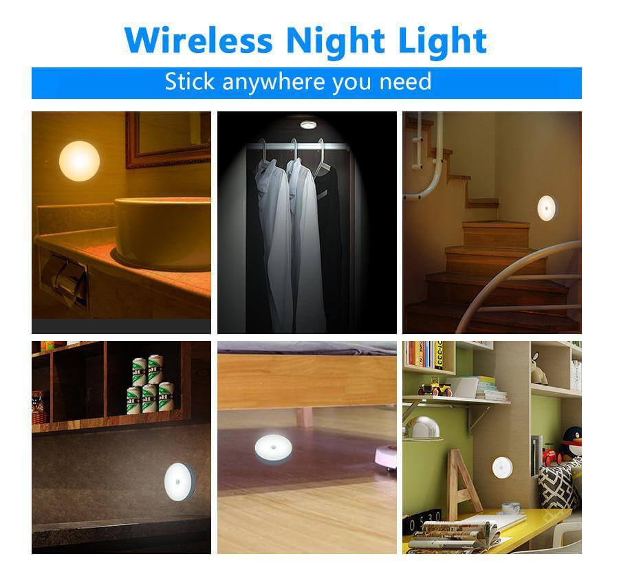 Rechargeable Motion Sensor LED USB Night Light - MaviGadget