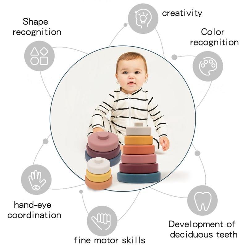 Baby Silicone Construction Stacking Smart Block Game - MaviGadget