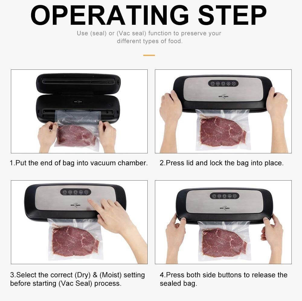 Food Vacuum Sealer Packing Machine With 10pcs Bags - MaviGadget