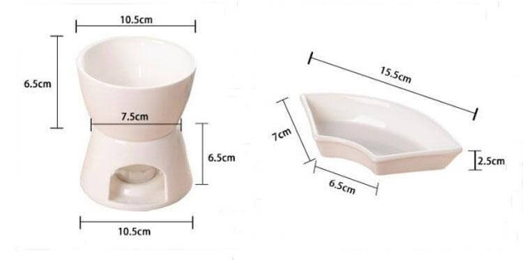 Handmade Ceramic Chocolate Fondue Pot Serving Set - MaviGadget