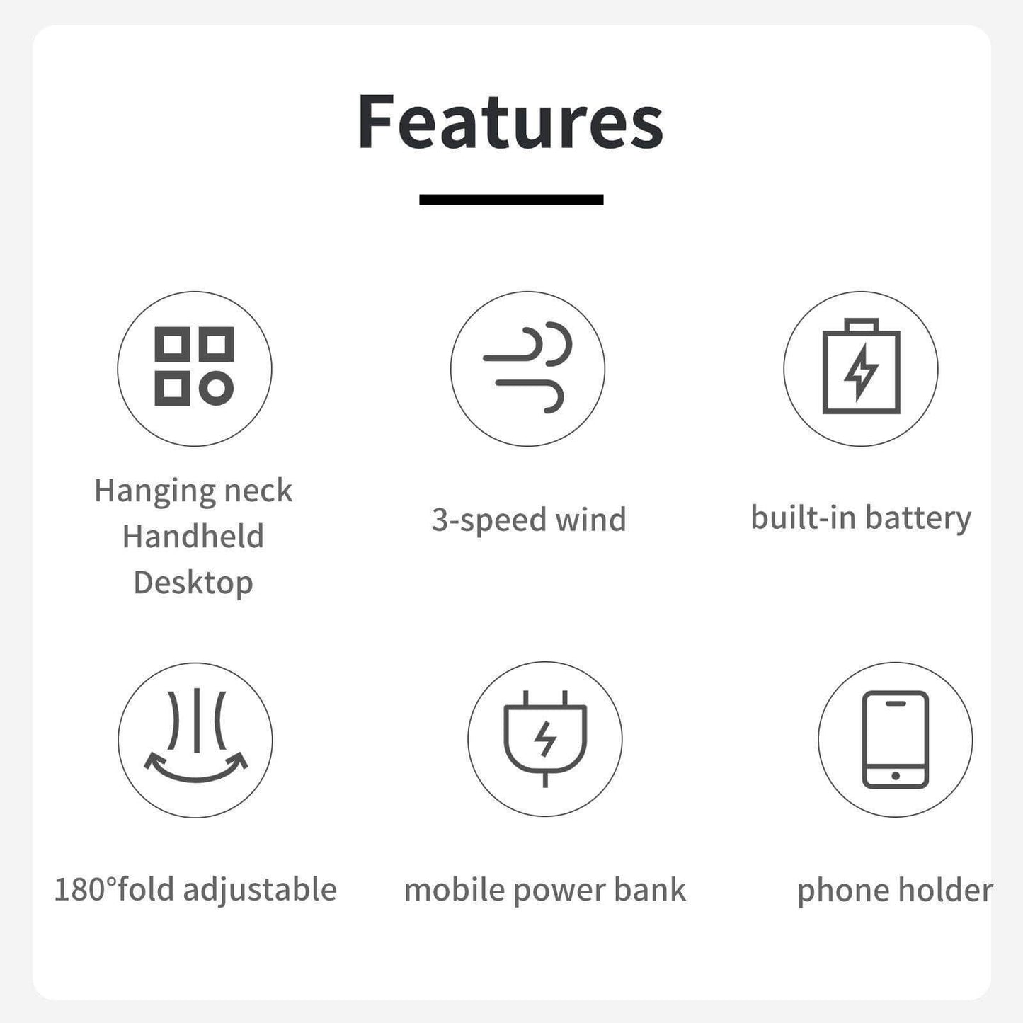 Multi-function Power Bank Neck Fan - MaviGadget