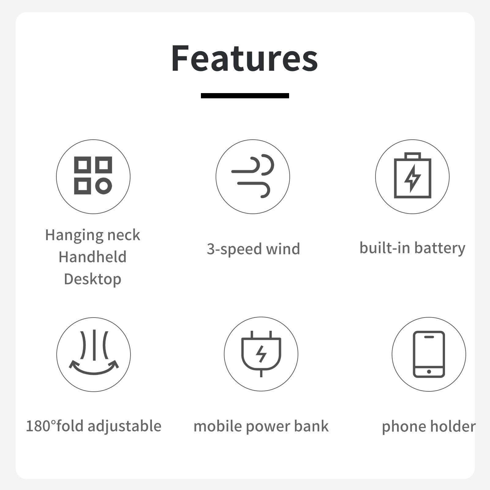 Multi-function Power Bank Neck Fan - MaviGadget