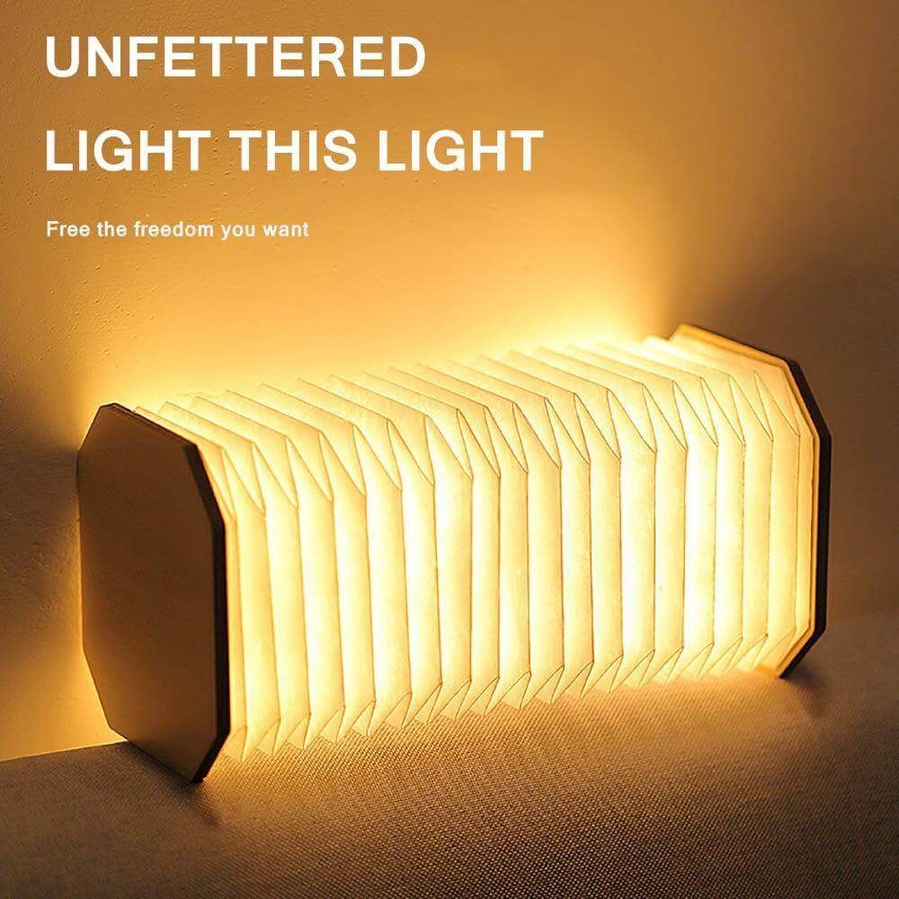 USB Rechargeable Retro Accordion Wooden LED Lamp - MaviGadget